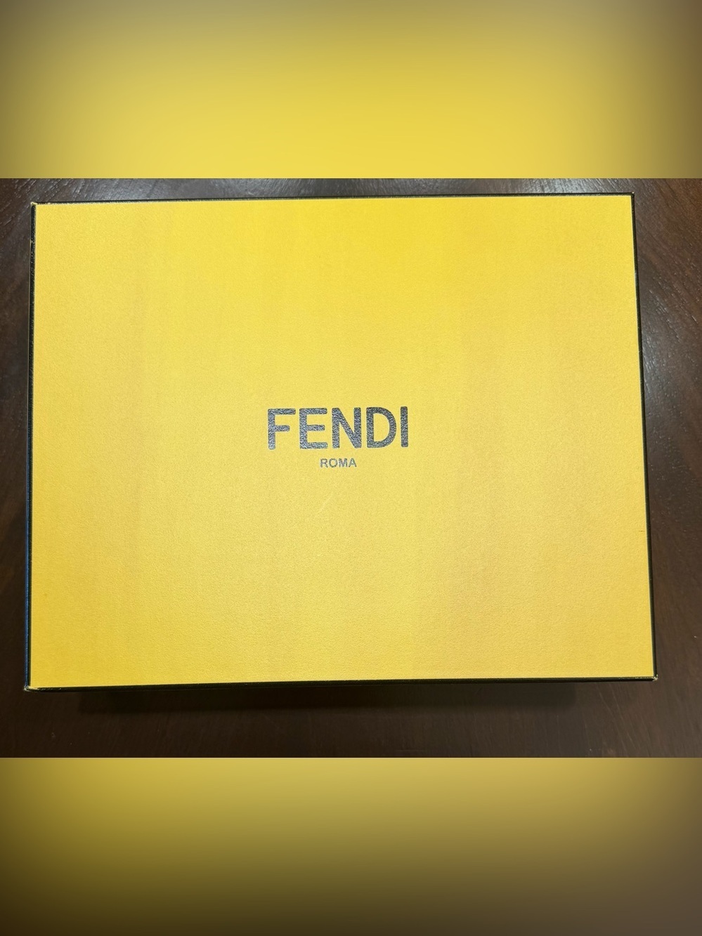 Fendi Yellow Box with Centered FENDI ROMA Logo 12x10x4